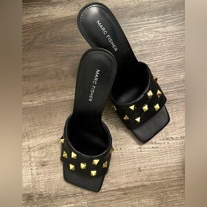 Black Gold Studded Heels